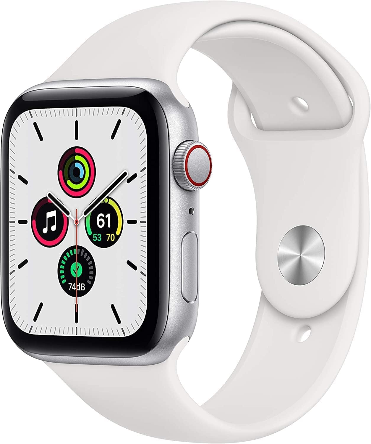 Refurbished Apple Watch SE [GPS + Cellular, 40mm] – Silver Aluminum Case with White Sport Band