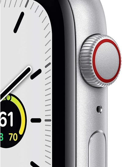 Apple Watch SE (44mm, GPS + Cellular) - Silver with White Sport Band