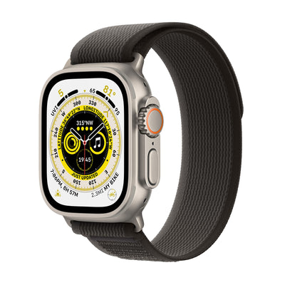 Apple Watch Ultra [GPS + Cellular 49mm] Titanium Case with Midnight Ocean Band, One Size (Renewed)