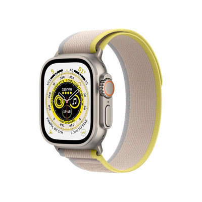 Apple Watch Ultra [GPS + Cellular 49mm] Titanium Case with Yellow/Beige Trail Loop